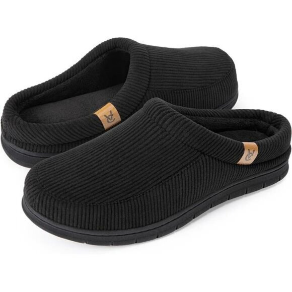 Mens Memory Foam Moccasin Slippers Indoor Outdoor House Shoes Non Slip Cozy - Picture 1 of 7
